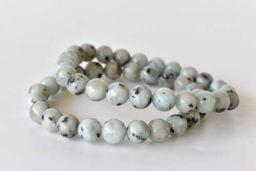 Kiwi Jasper Bracelet - Natural Gemstones, 7-7.5 Inch Length, 8mm Round Beads, 30 Grams Weight
