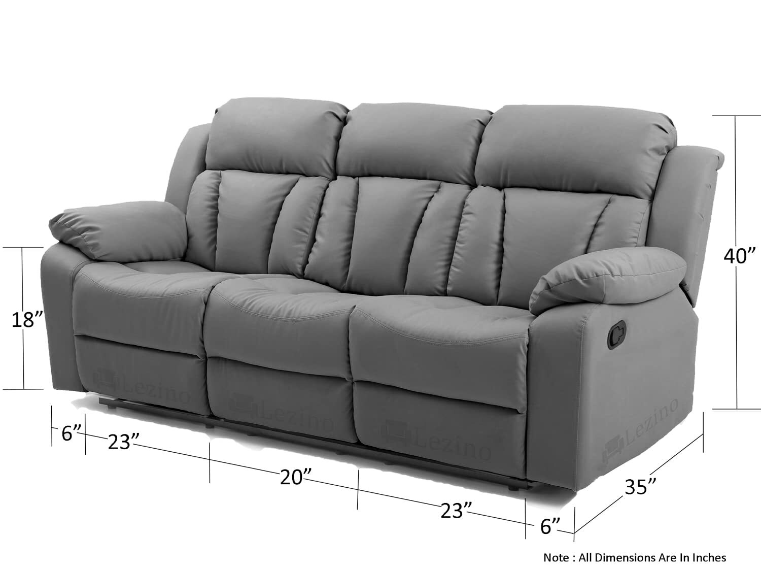 Double Seater Recliner Sofa - Material: Leather