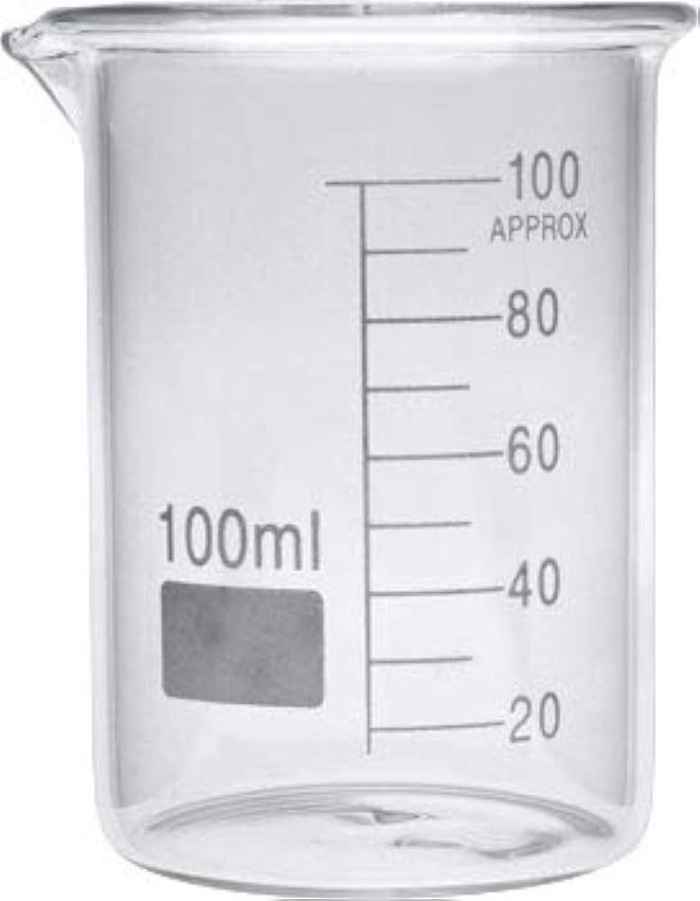 100ml Beaker - Glass Material, Transparent Color | Ideal For Liquid Measurement, Durable And Precision Designed