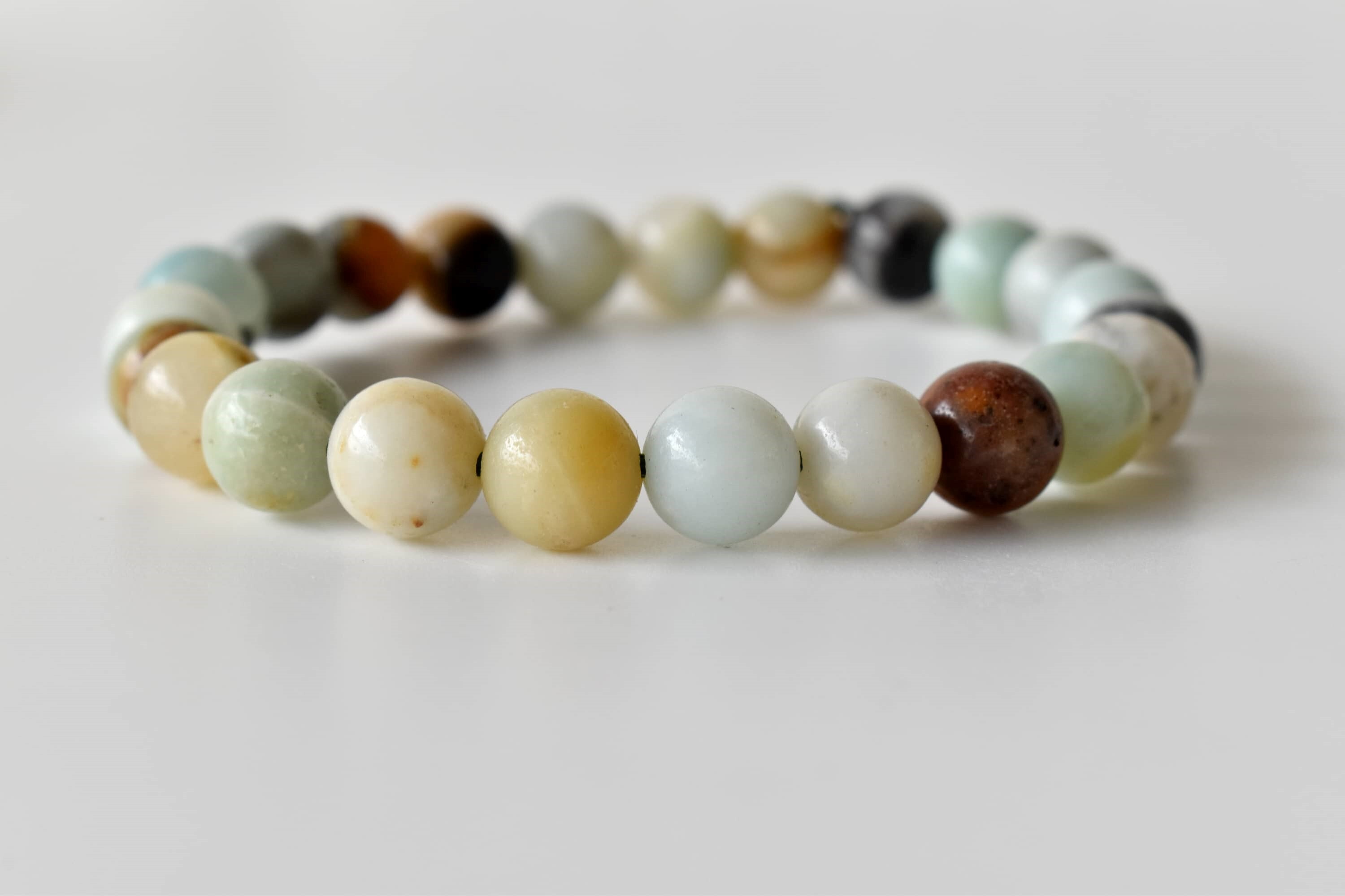 Multi Amazonite Bracelet Crystal Beaded Bracelet - 4mm, 6mm, 8mm, 10mm Sizes | Natural Gemstones, 7-7.5 Inches Length, 30g Weight