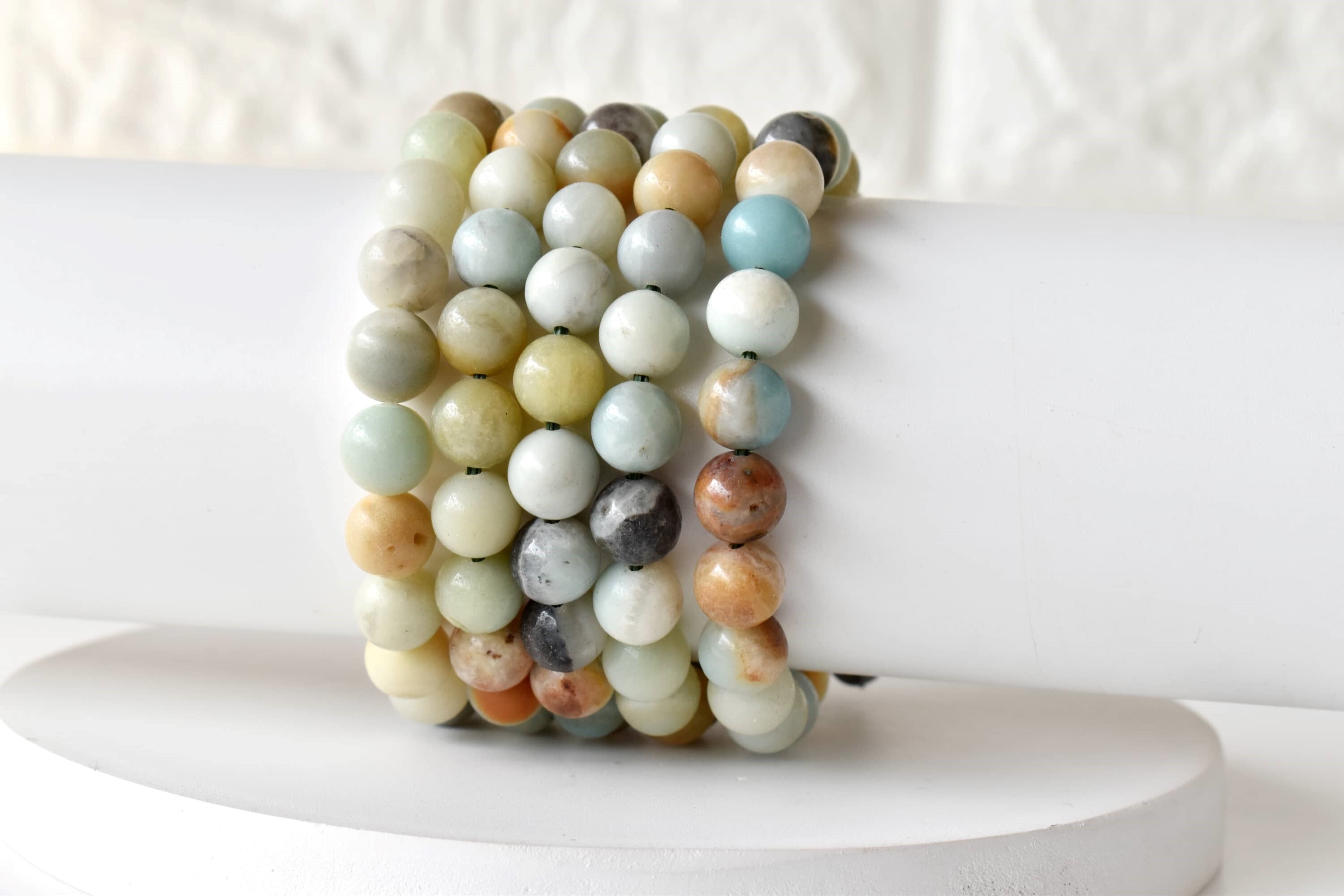 Multi Amazonite Bracelet Crystal Beaded Bracelet - 4mm, 6mm, 8mm, 10mm Sizes | Natural Gemstones, 7-7.5 Inches Length, 30g Weight