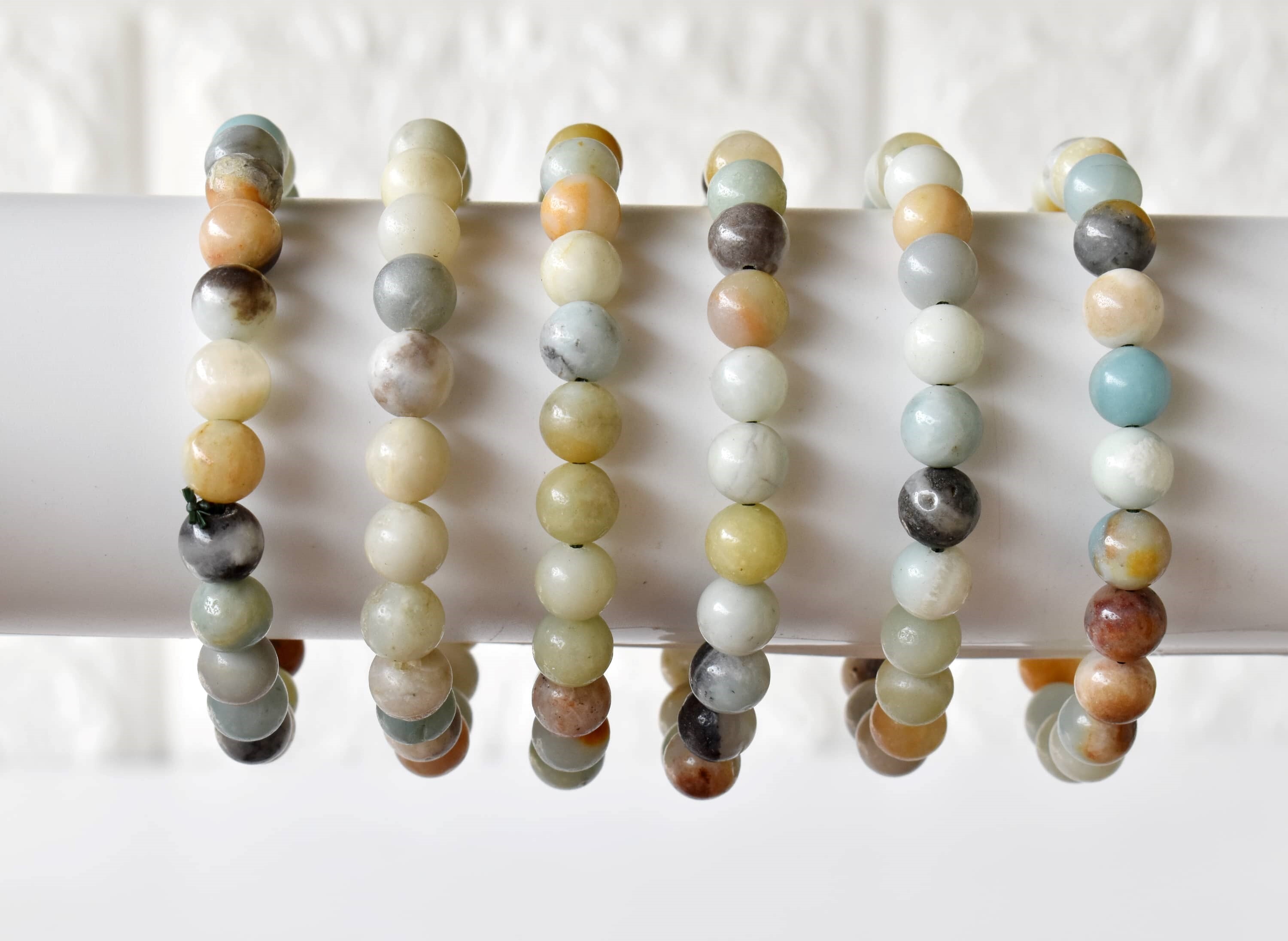 Multi Amazonite Bracelet Crystal Beaded Bracelet - 4mm, 6mm, 8mm, 10mm Sizes | Natural Gemstones, 7-7.5 Inches Length, 30g Weight