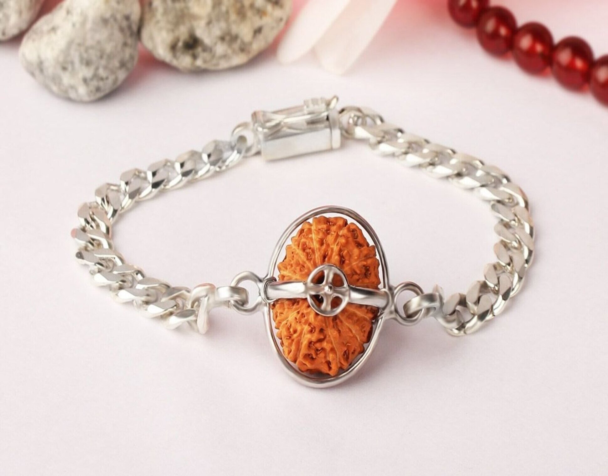 15 Mukhi Indonesian Rudraksha (Silver Bracelet) - Jewelry Type: Bracelet