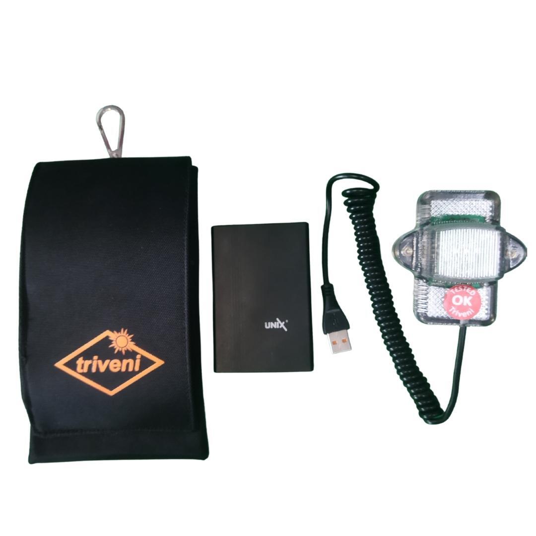 Triveni Shoulder Light - Durable Plastic, 80x34x85mm | High-efficiency Led, Ip53 Rated, Versatile Wearability, Long-distance Visibility Up To 800m, Multiple Lighting Modes