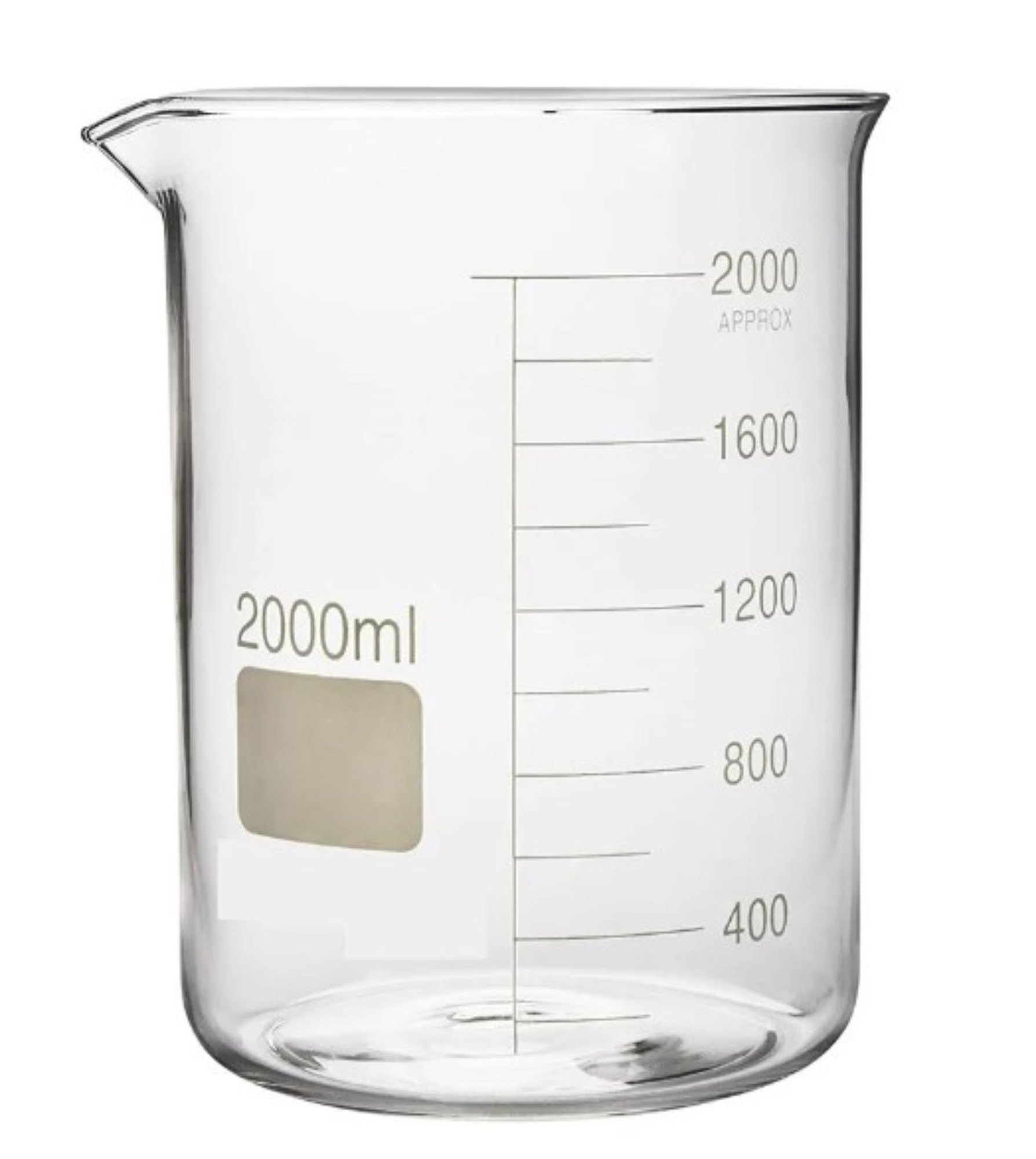 2000ml Beaker - Glass, 2000 Ml Capacity, Transparent | Liquid Measure, Durable Glass Material, Essential Laboratory Equipment
