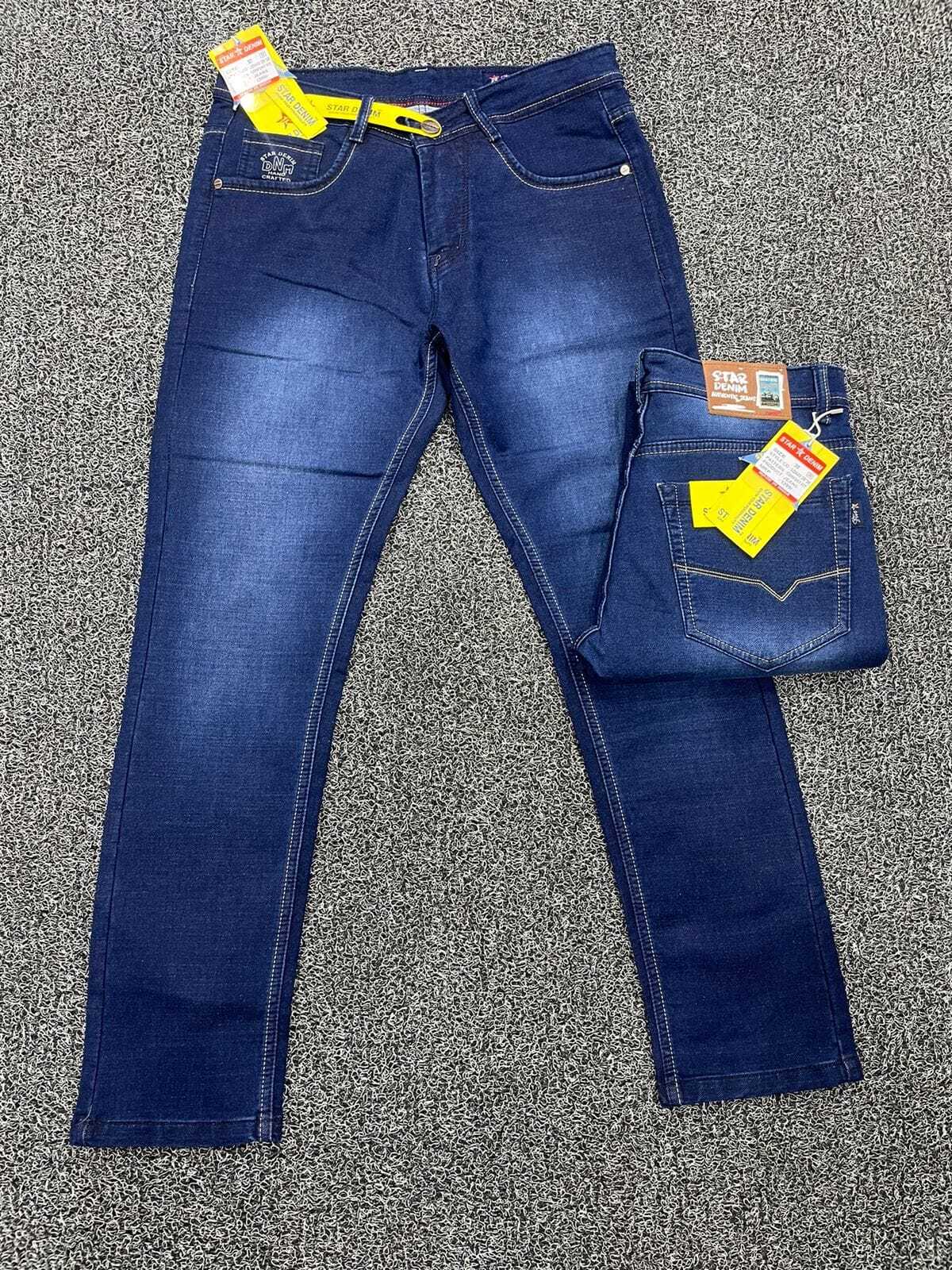 Knitting Jeans - Denim, 40 Inch Length, Narrow Fit | Dark Blue, Summer Style For Men, Available In Waist Sizes 28-30-32-34-36, 700gm Gsm