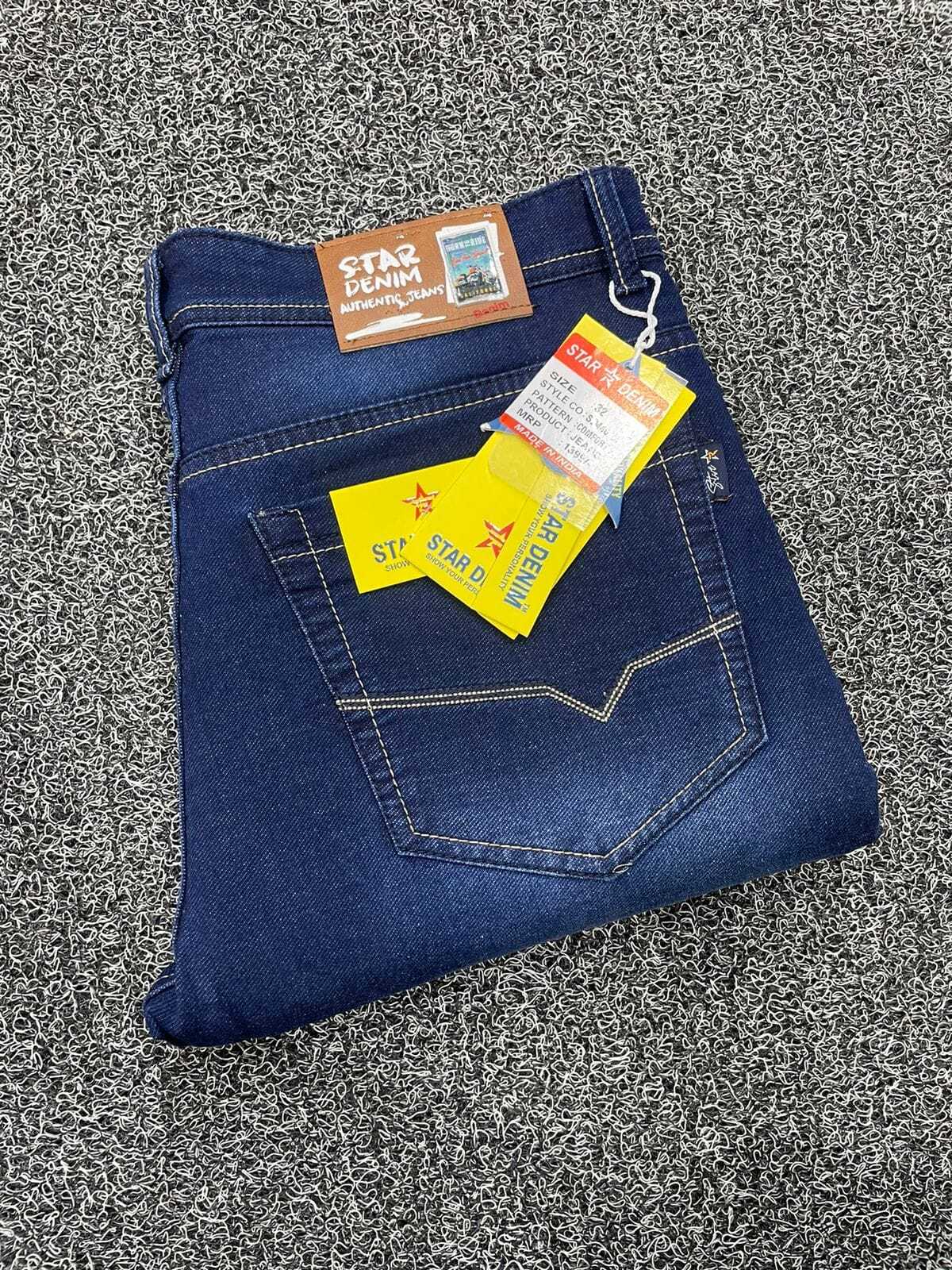 Knitting Jeans - Denim, 40 Inch Length, Narrow Fit | Dark Blue, Summer Style For Men, Available In Waist Sizes 28-30-32-34-36, 700gm Gsm