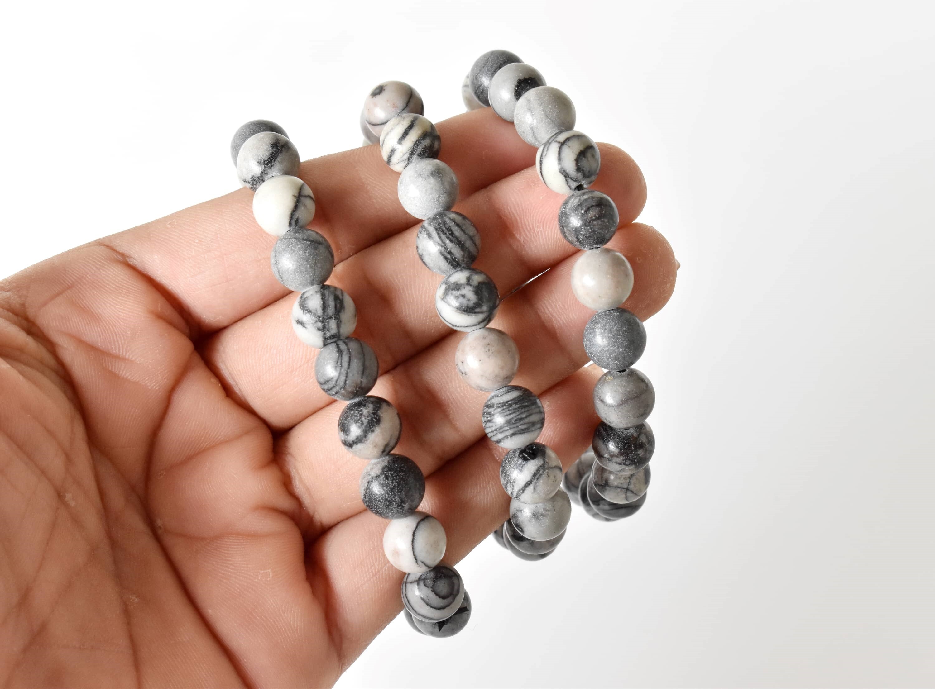 Picasso Jasper Bracelet - Natural Gemstones 4mm-10mm Bead Size 7-7.5 Inch Length Round Shape Ideal For Stylish Accessories