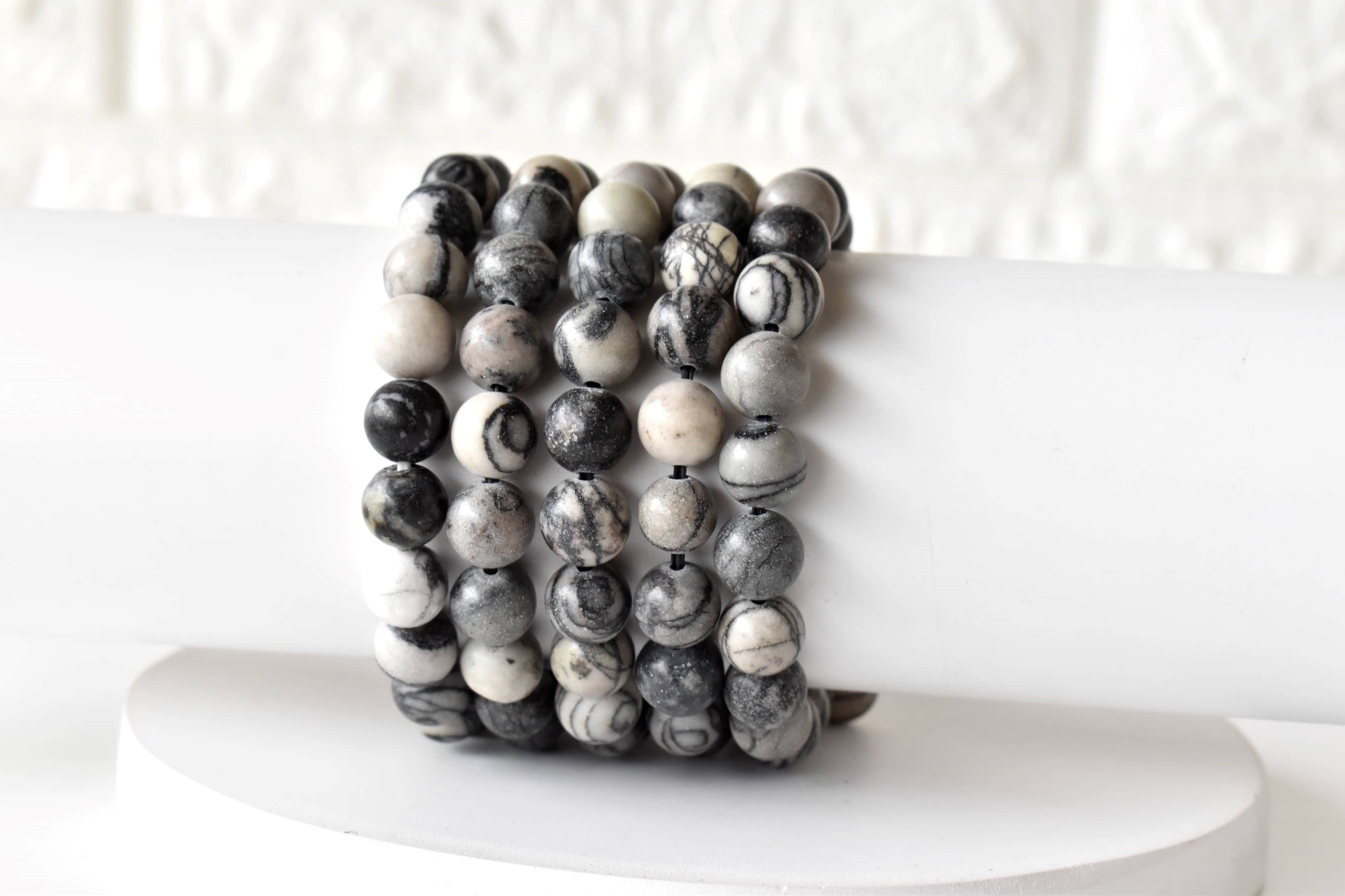 Picasso Jasper Bracelet - Natural Gemstones 4mm-10mm Bead Size 7-7.5 Inch Length Round Shape Ideal For Stylish Accessories