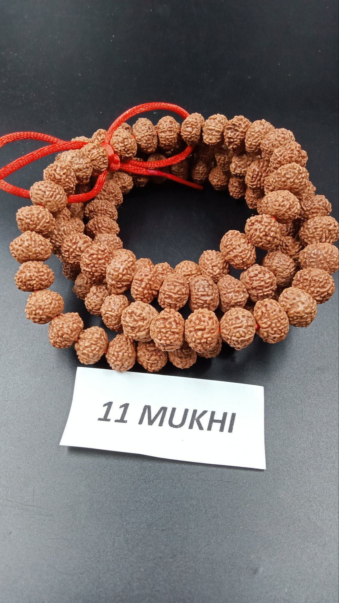 11 Mukhi Rudraksha Mala - Natural Rudraksha, 108 Round Beads, Traditional Religious Jewelry | Enhances Creativity, Communication, Optimism And Removes Fatigue
