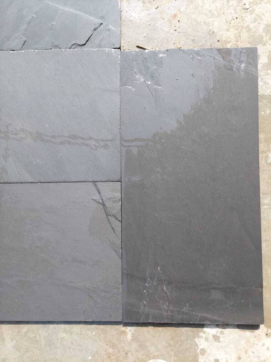 Indian Jak Black Natural Slate Stone - Size: 300x300mm