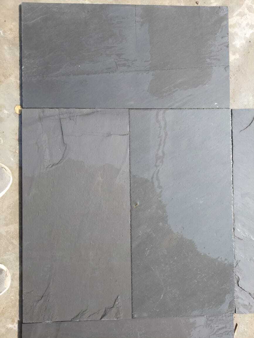 Indian Jak Black Natural Slate Stone - Size: 300x300mm