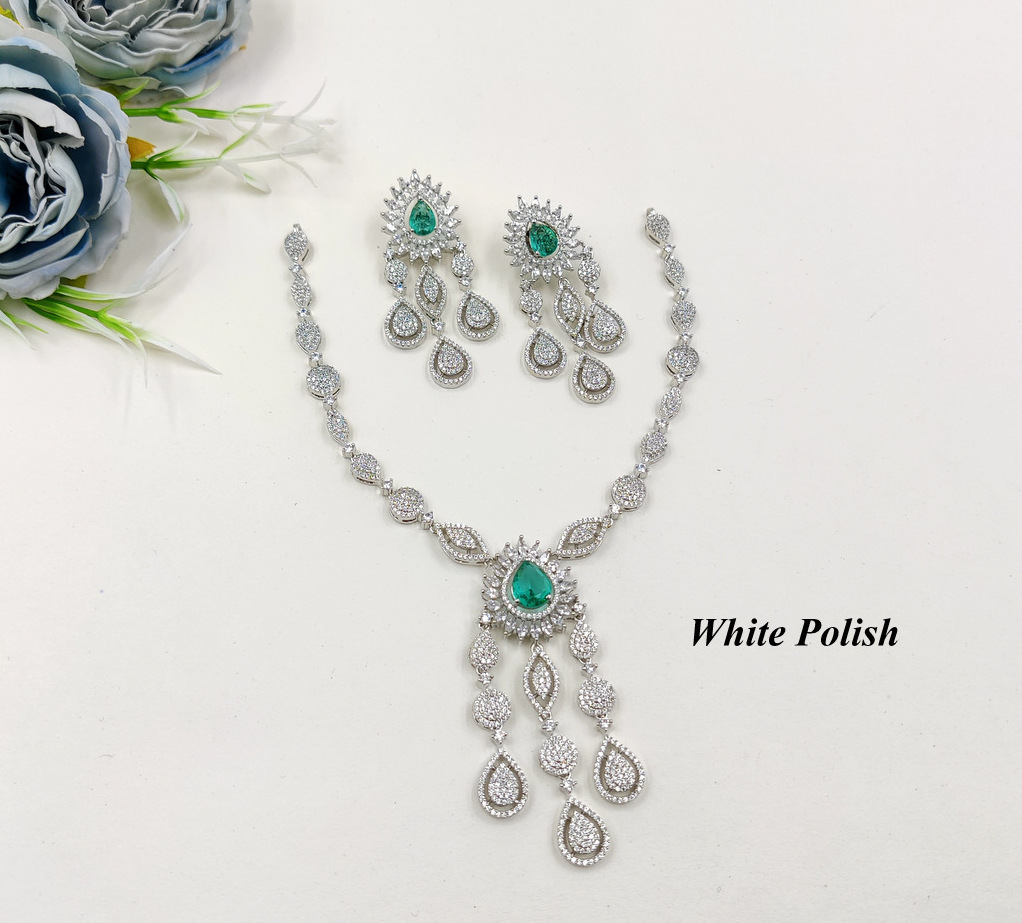 Delicate American Diamond Necklace - Gender: Women