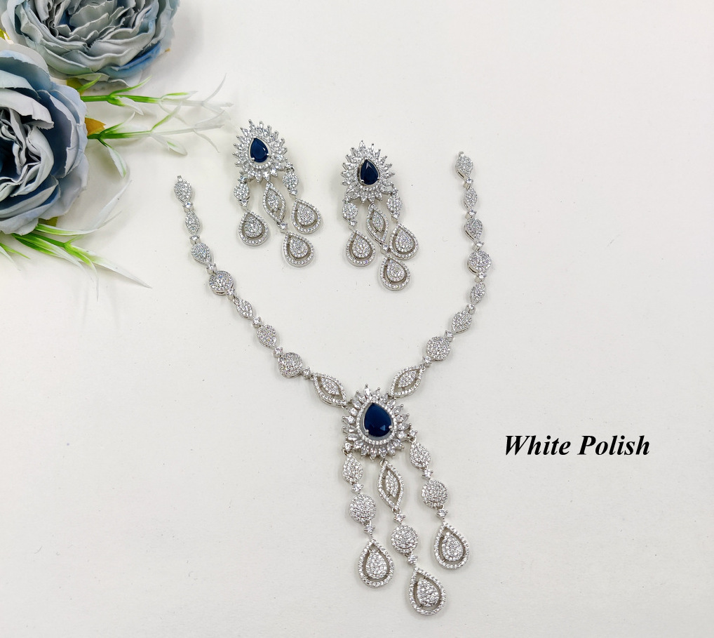 Delicate American Diamond Necklace - Gender: Women