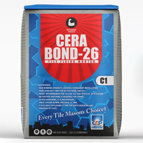 Cera Bond 26 ग्रे टाइल चिपकाने वाला आंतरिक फर्शों के लिए पॉलिमर आधारित टाइल चिपकाने वाला