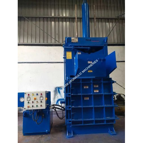 Pet Bottle and Waste Paper Baling Machine - 50 Ton Max Load, Hydraulic Power Source , Semi-Automatic Operation, New Condition, Standard Size, Blue Color, 220-240 Volt
