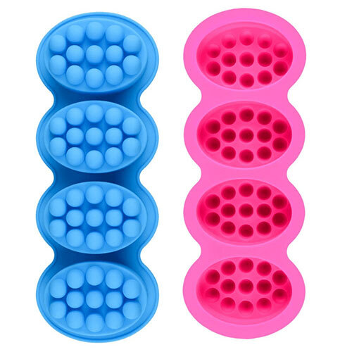 Silicon Mold Massage 4 Cavity - Color: Blue And Pink