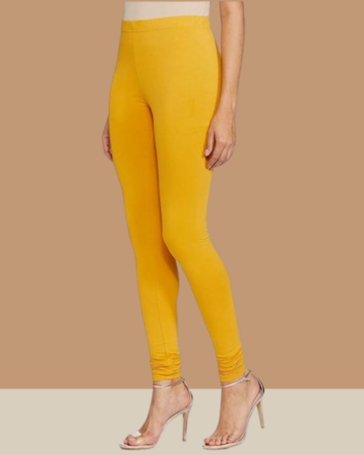 55+ Colours Yellow Full Length Churidar Leggings