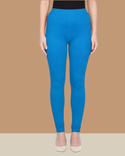 55+ Colours Turq Blue Full Length Churidar Leggings
