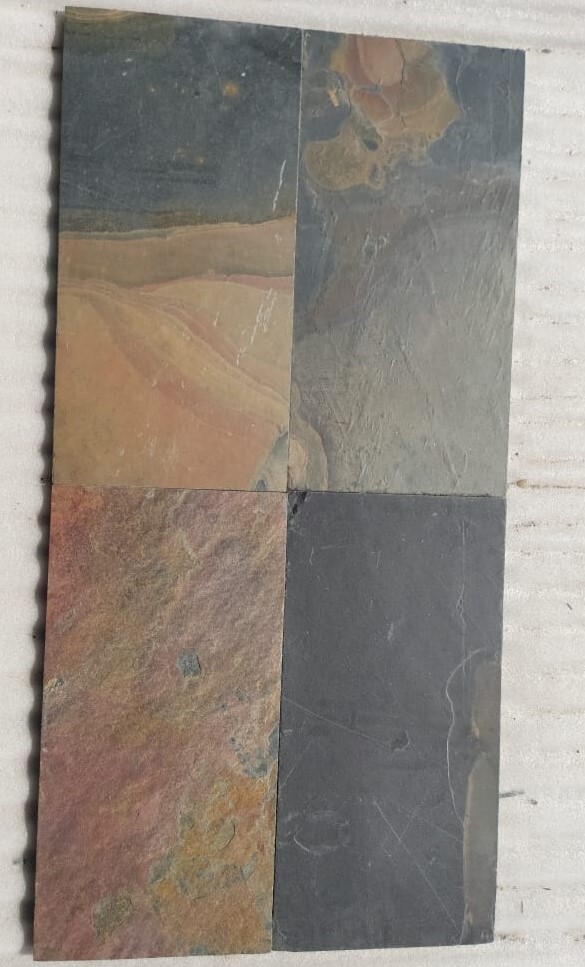 Natural Indian Jak Multicolor Rustic Slate Stone - Size: 30x30 Cm