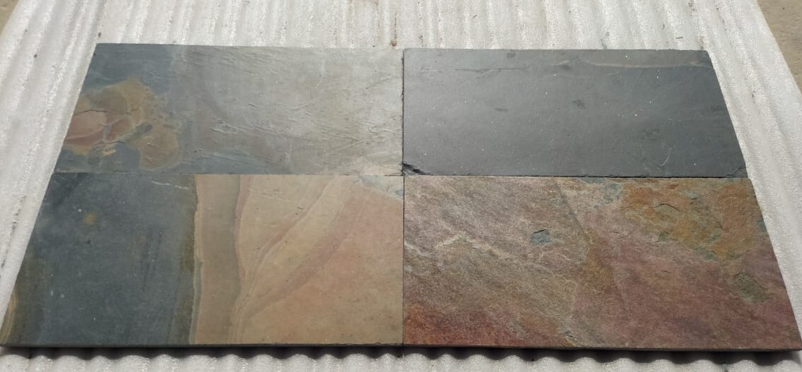 Natural Indian Jak Multicolor Rustic Slate Stone - Size: 30x30 Cm