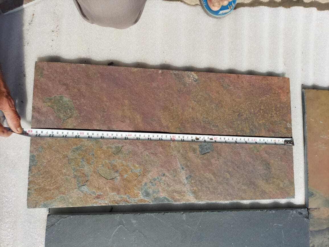 Natural Indian Jak Multicolor Rustic Slate Stone - Size: 30x30 Cm