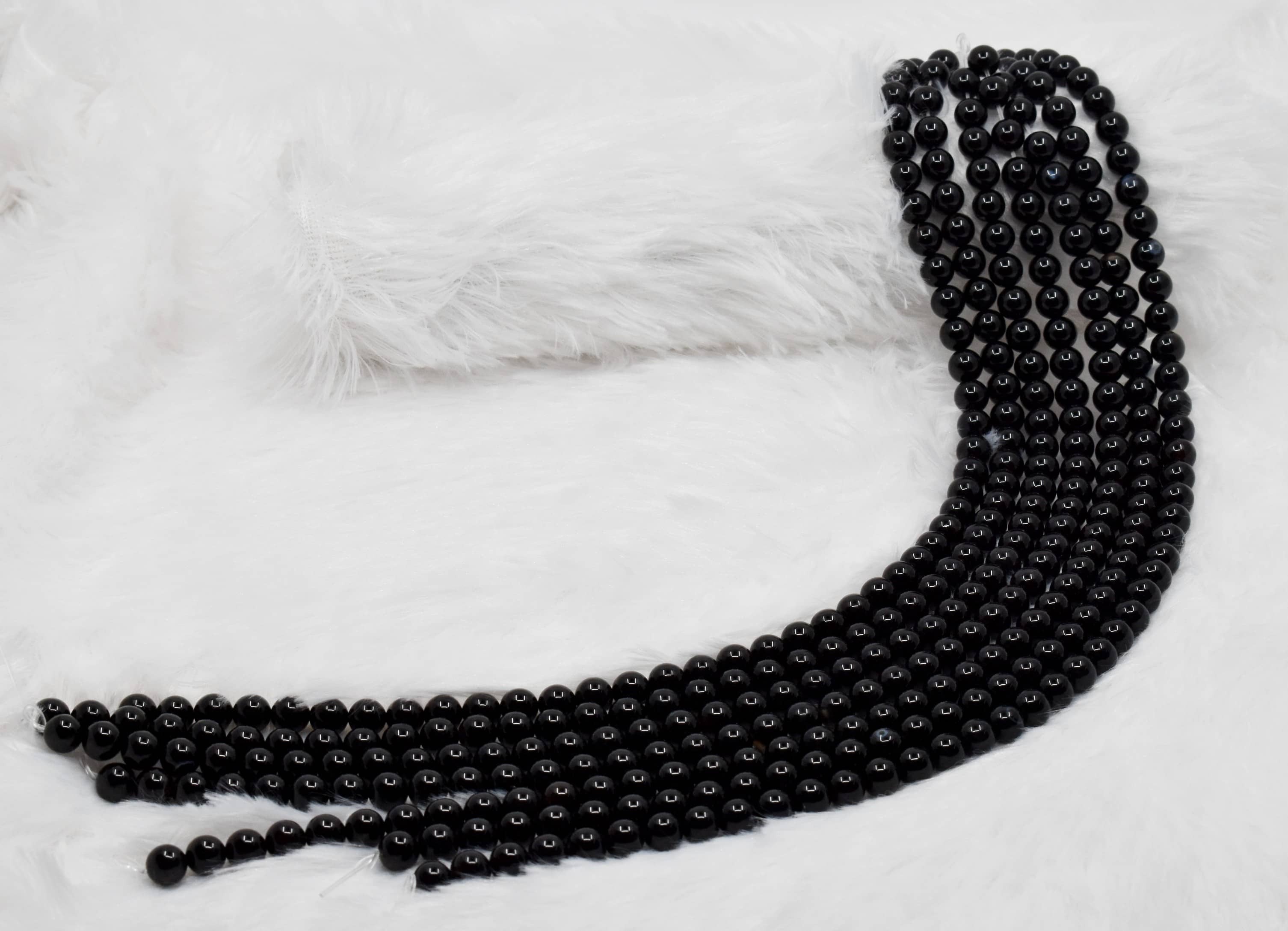 Black Onyx Beads - 14.5 Inches Polished Round Gemstone Beads In 4mm To 16mm Sizes 100% Natural And Unique