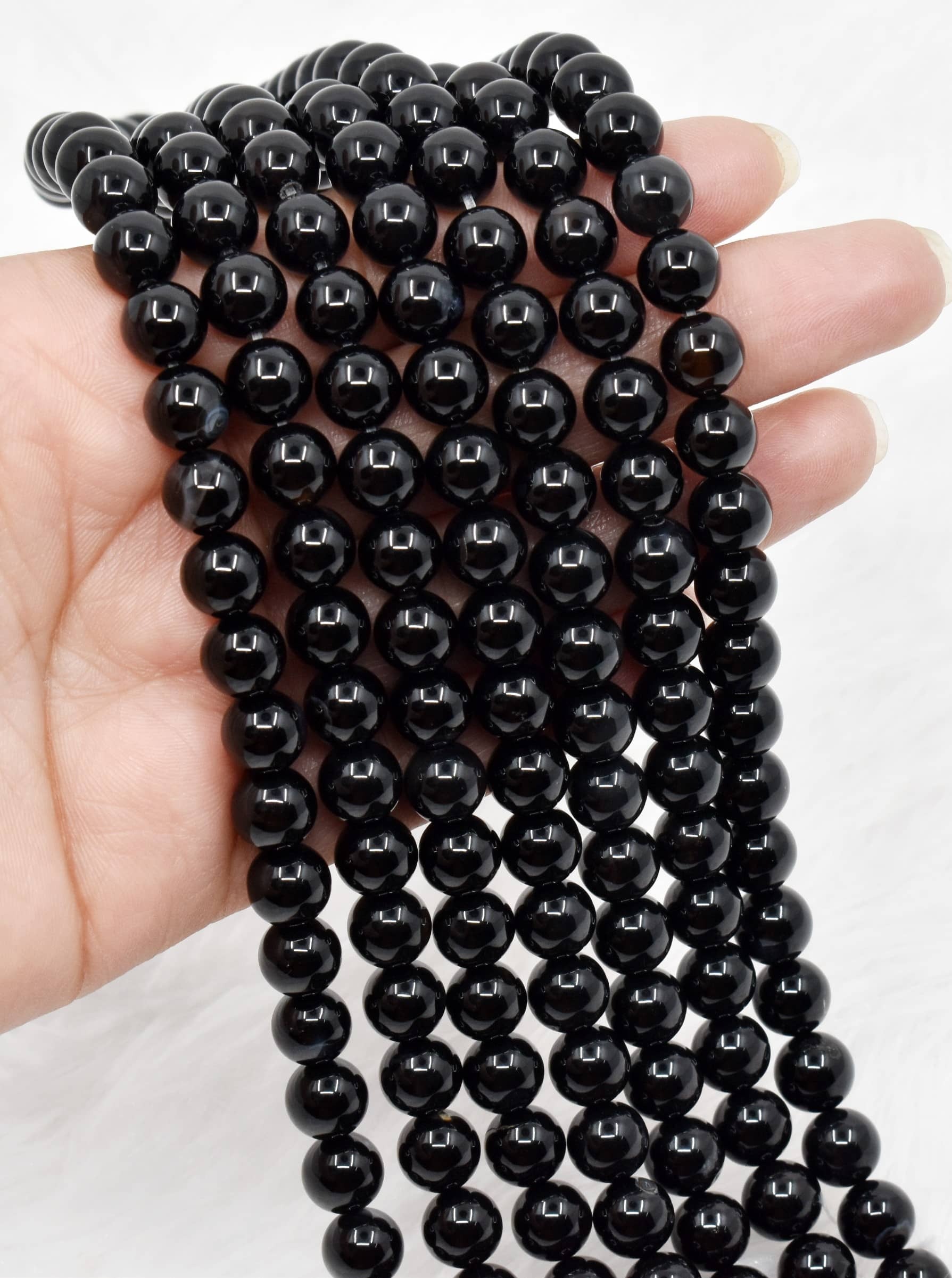 Black Onyx Beads - 14.5 Inches Polished Round Gemstone Beads In 4mm To 16mm Sizes 100% Natural And Unique