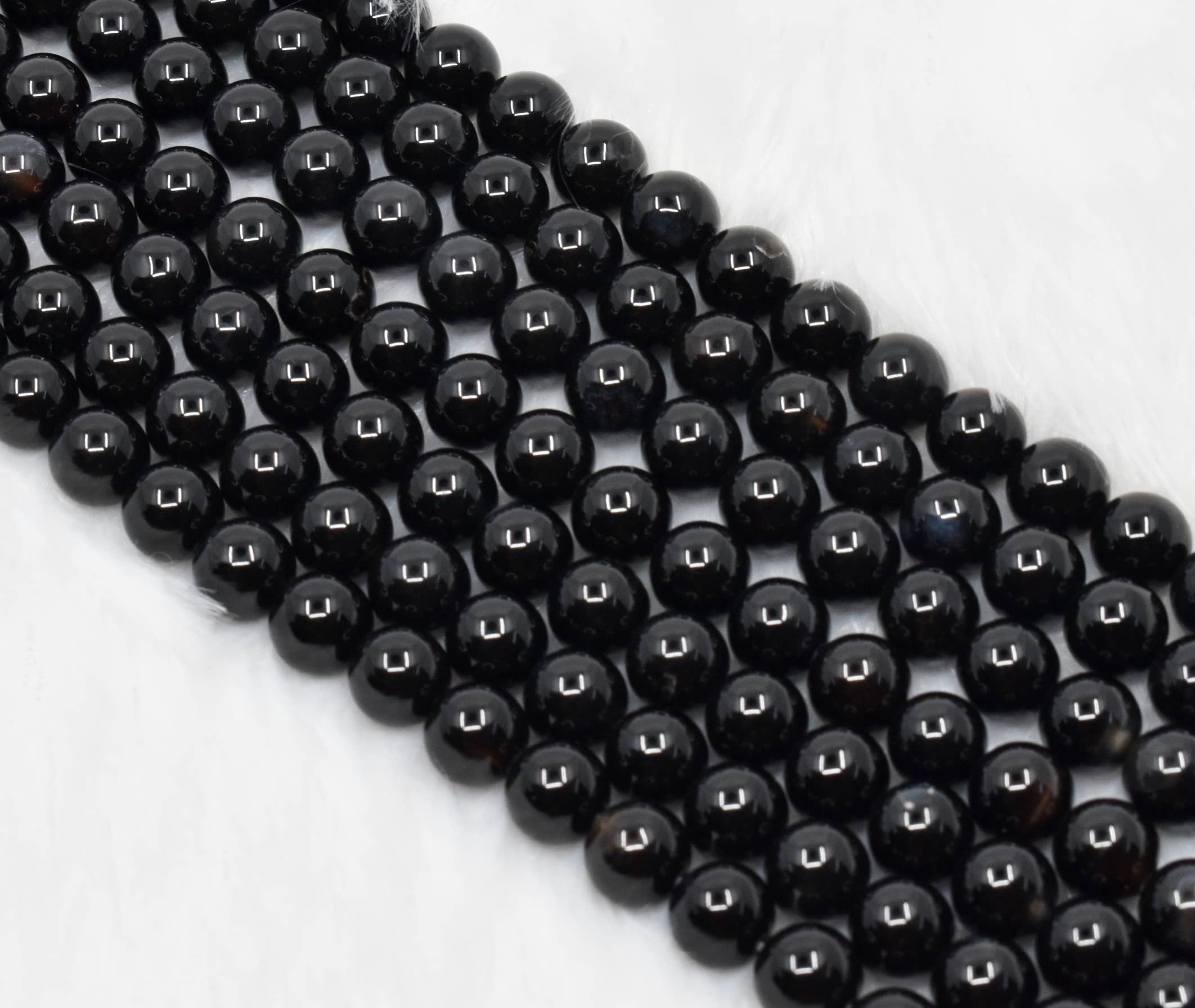 Black Onyx Beads - 14.5 Inches Polished Round Gemstone Beads In 4mm To 16mm Sizes 100% Natural And Unique
