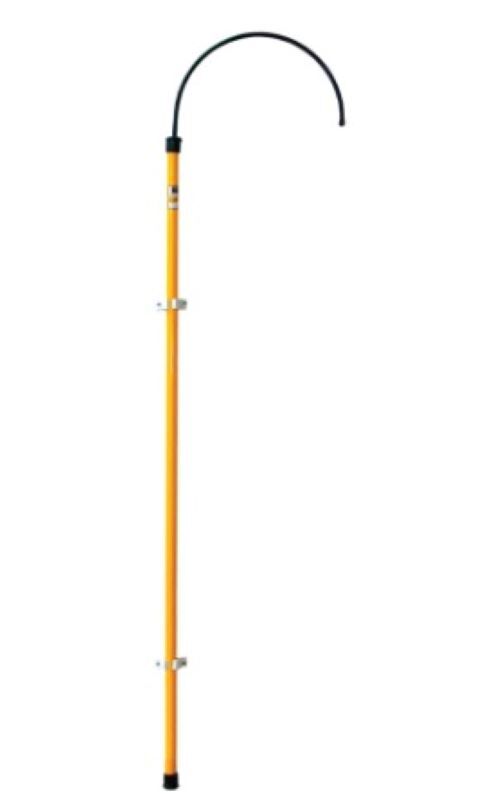Electrical Rescue Hook - Fiberglass Epoxy 6 Ft Length Yellow Color | Insulated Design For High Voltage Safety Up To 45 Kv Capacity