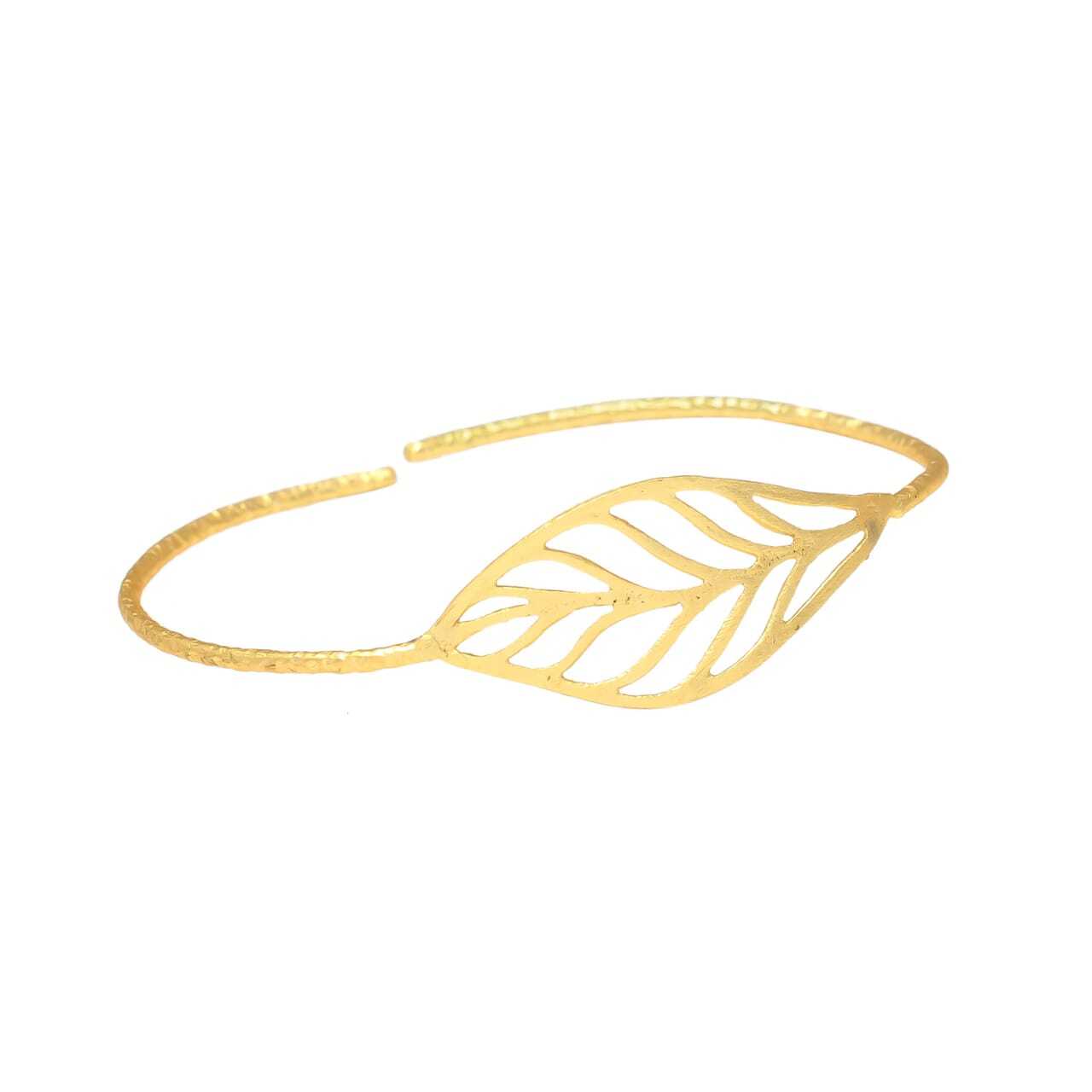Leaf Design Cuff Bracelet - Gender: Unisex