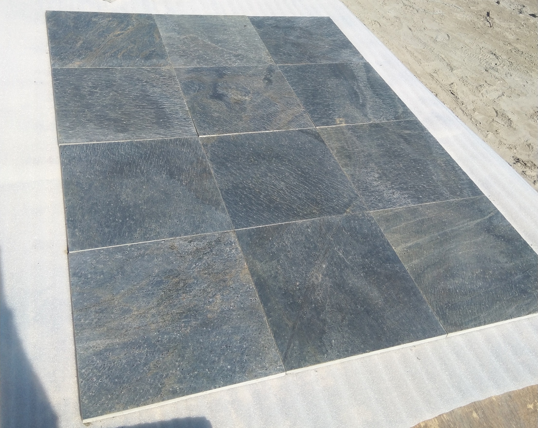Deoli Green Quartzite Polished Honed Slate - Size: 10x10