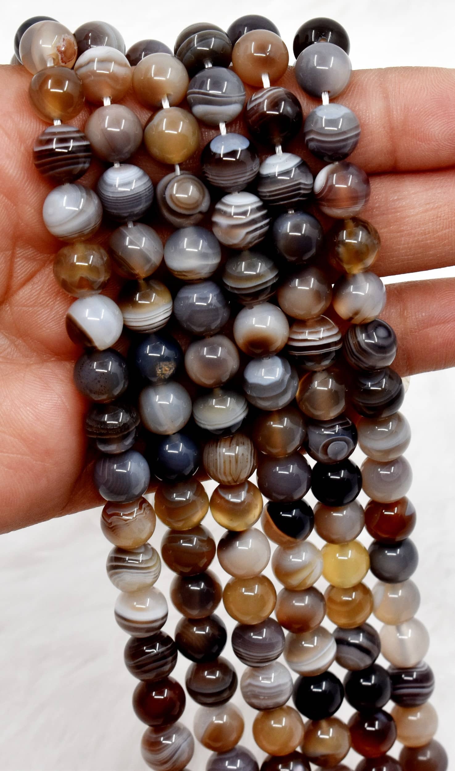 8mm Botswana Agate Beads, Gemstone Beads For Necklace ,Crystal Beads Jewelry