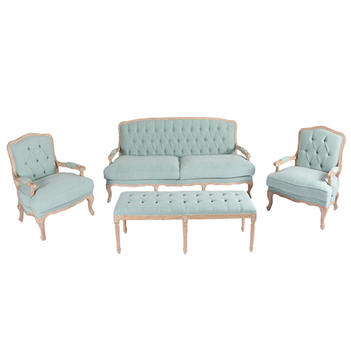 Mf-121 America Oak Wood With Linen Fabric Lounge Sofa Wedding Sofa Rental - Assembly: No Assembly Required