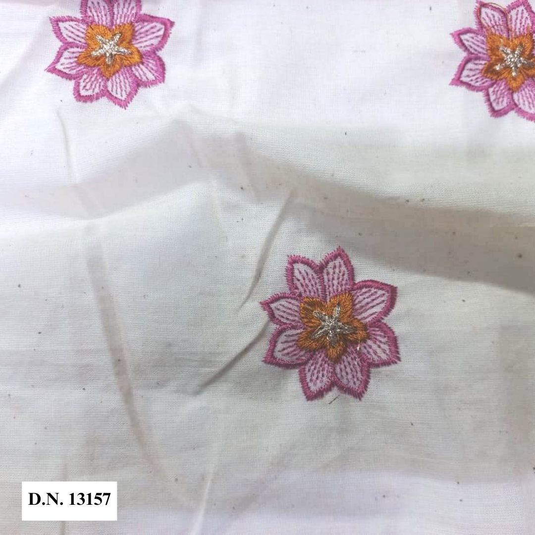 Kora Cotton Purple Color Floral Buti Design