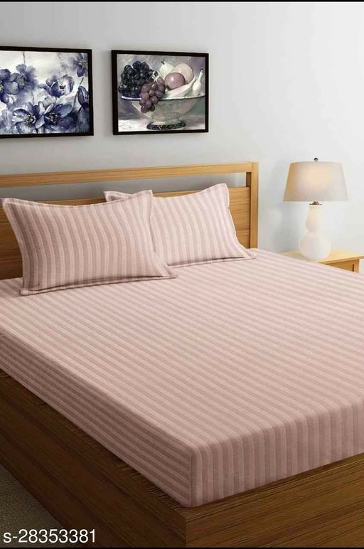 Multicolor Satin Stripes Printed Bed Sheets