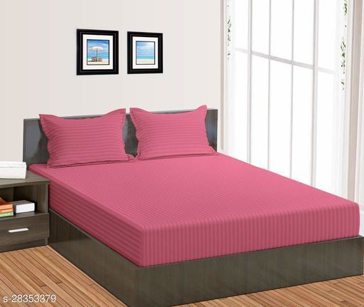 Multicolor Satin Stripes Printed Bed Sheets