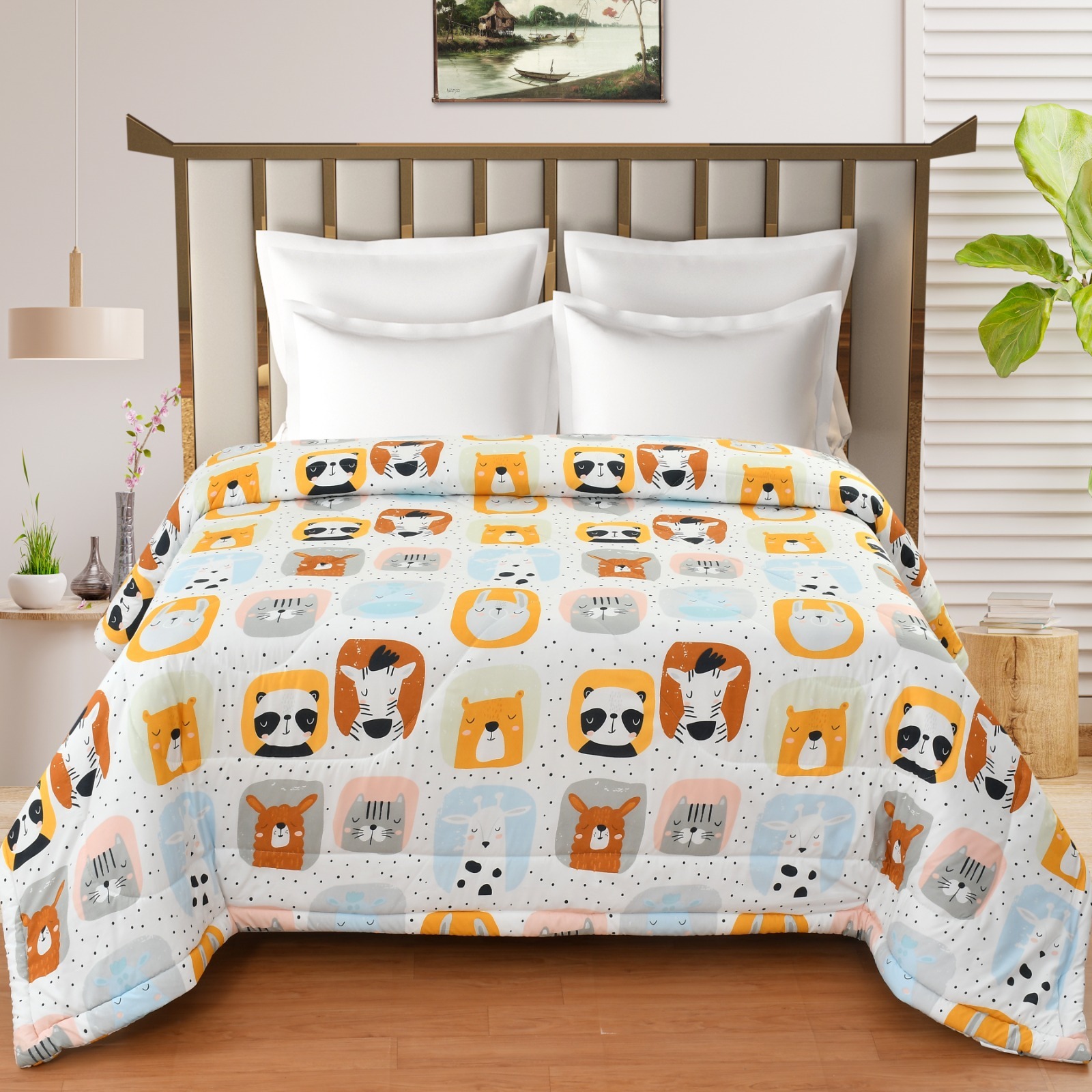 Cartoon Print Comforter Set Application: Household