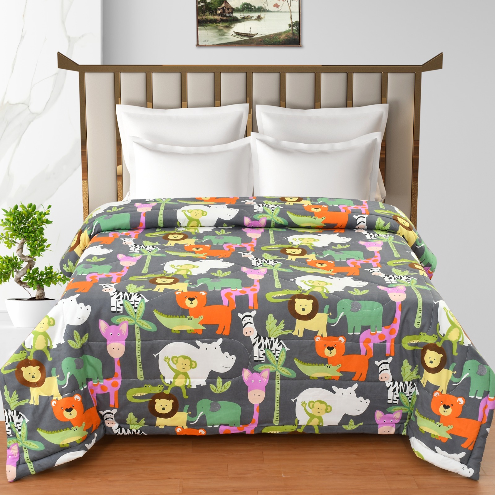 Cartoon Print Comforter Set Application: Household