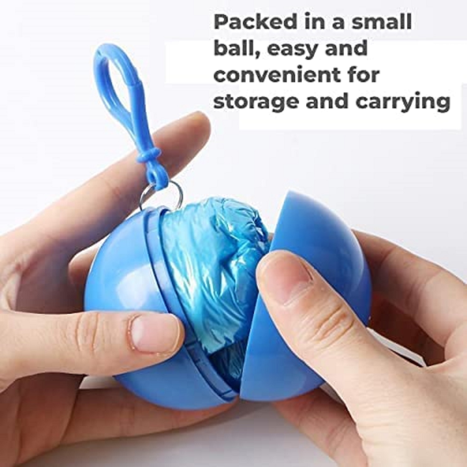 Disposable Ball Shape Raincoat - Waterproof Poncho, Compact 6-inch Ball Design | Hand Wash Only, Portable With Carabiner For Easy Carrying