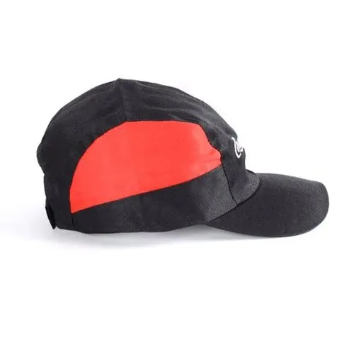 Men Printed Cap - High-Quality Polyester, One Size Fits All, Available in Black and Red, Customized Print Design for Stylish Summer Wear
