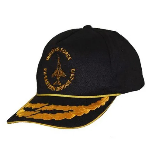 Mens Embroidery Cap - High-Quality Fabric, One-Size-Fits-All, Black and Golden Color Options | Customized Logo, Durable and Versatile Design for Casual and Sporting Events