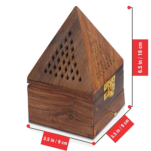 Sheesham Wood Incense Holder With Drawer - High-quality Sheesham Wood, Available In Various Sizes , Antique Imitation Style With Polished Finish