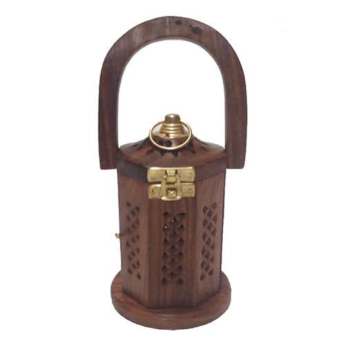 Lantern Shape Incense Holder - High-quality Wood, Various Sizes, Customizable Colors | Antique Imitation Style, Hand-carved Elegance