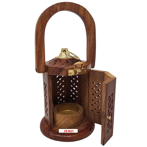 Lantern Shape Incense Holder - High-quality Wood, Various Sizes, Customizable Colors | Antique Imitation Style, Hand-carved Elegance