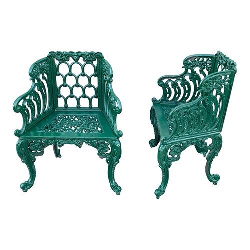 Antique Cast Iron Garden Sofa Set - Wrought Iron, Classic Green Finish | Durable, Easy To Clean, Fully Assembled