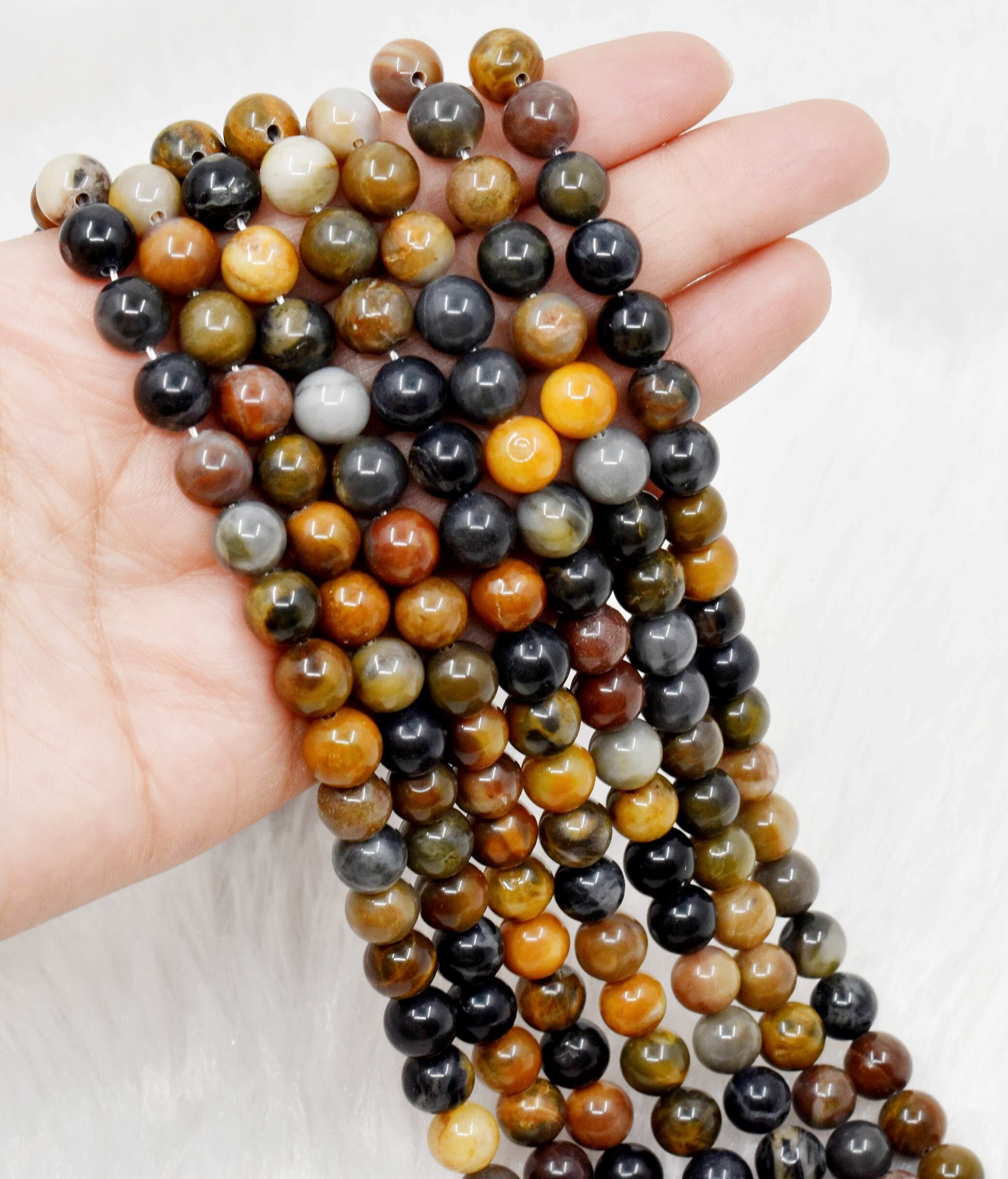 8mm Petrified Wood Beads ,Gemstone Beads For Necklace, Crystal Beads Jewelry