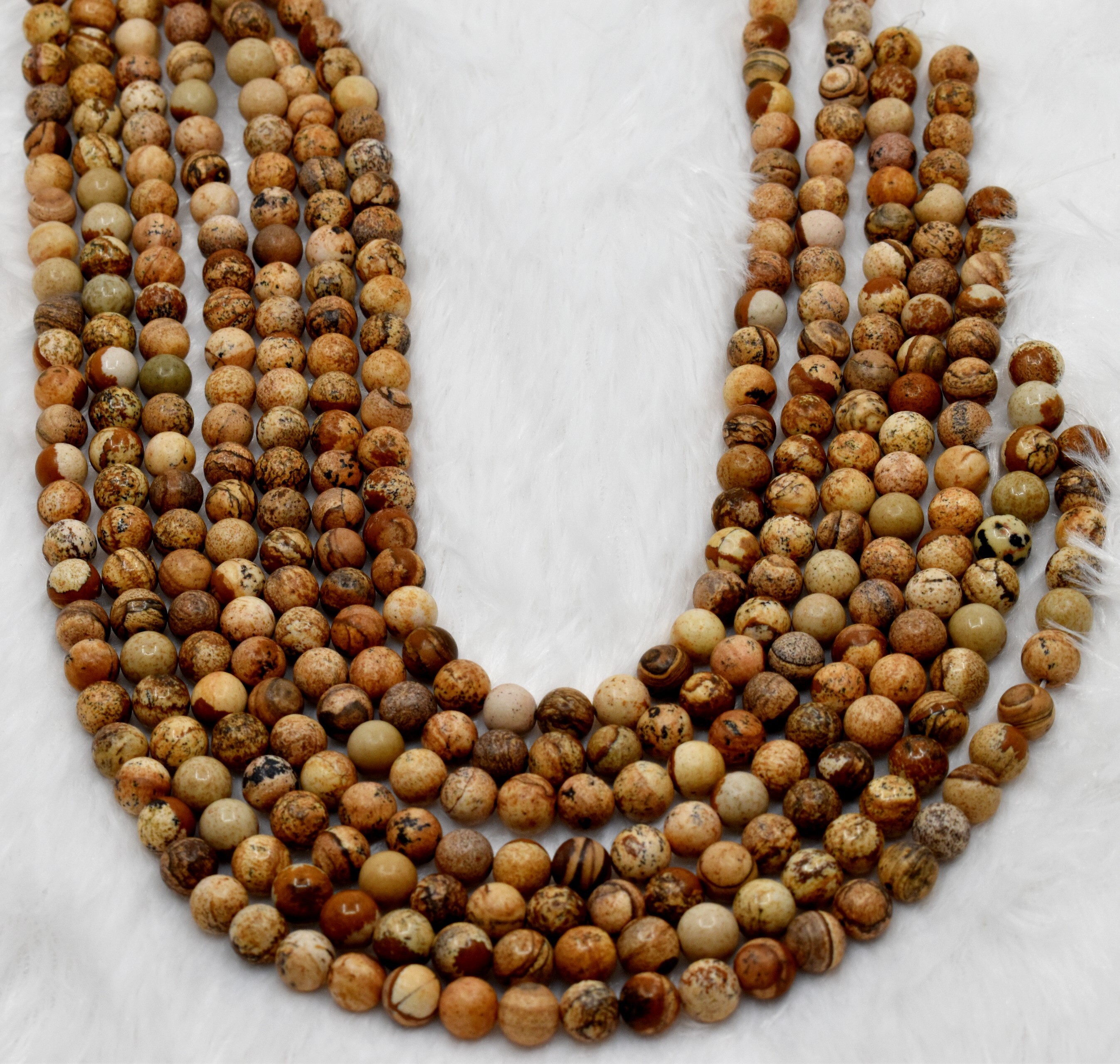 8mm Picture Jasper  Beads, Gemstone Beads For Necklace, Crystal Beads Jewelry