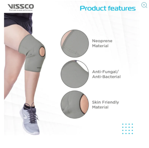 Neoprene Knee Brace - Durable & Stretchable Material | Ergonomic Design For Pain Relief & Injury Prevention, Open Patella Support In Gray, Available In S/m/l/xl/xxl