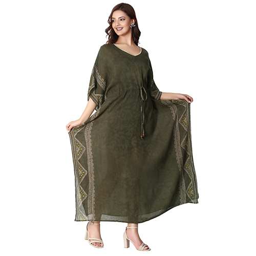 महिलाओं का हरा कफतान Dress